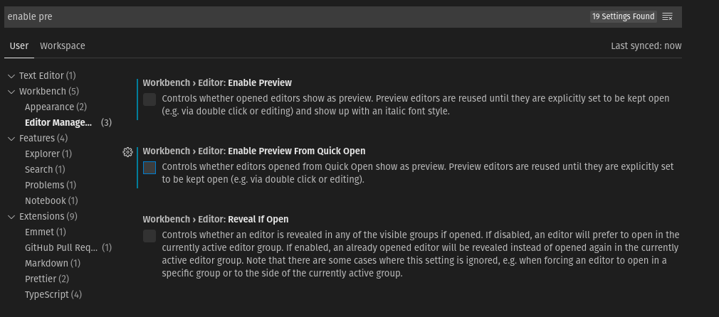VS Code : Preview files in new tab